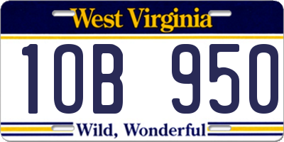 WV license plate 1OB950