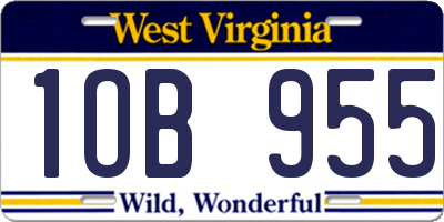 WV license plate 1OB955