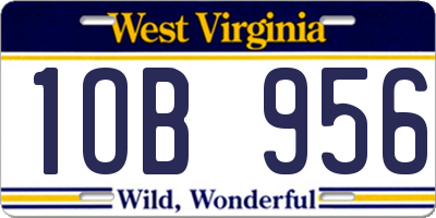 WV license plate 1OB956