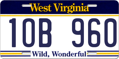 WV license plate 1OB960