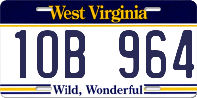 WV license plate 1OB964