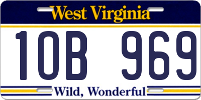 WV license plate 1OB969