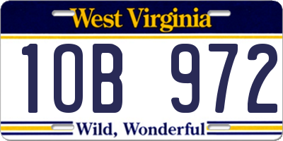WV license plate 1OB972