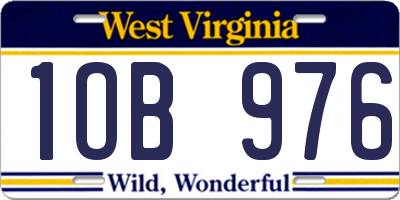 WV license plate 1OB976