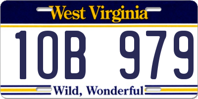 WV license plate 1OB979
