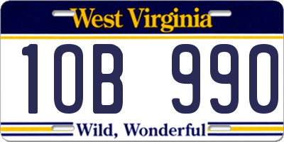 WV license plate 1OB990