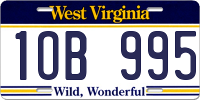 WV license plate 1OB995