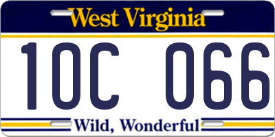 WV license plate 1OC066