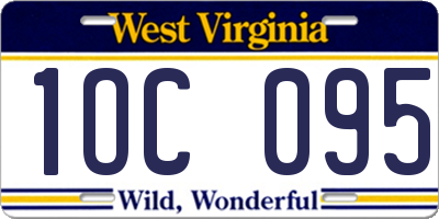 WV license plate 1OC095