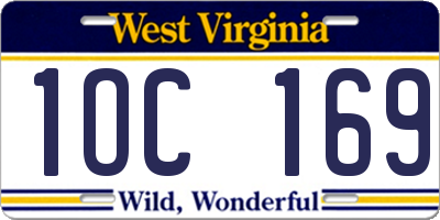 WV license plate 1OC169