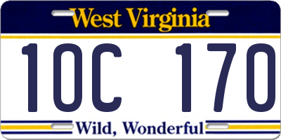 WV license plate 1OC170