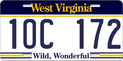 WV license plate 1OC172
