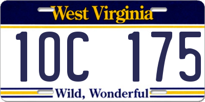 WV license plate 1OC175