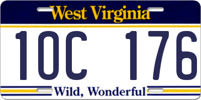 WV license plate 1OC176