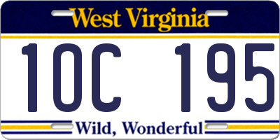 WV license plate 1OC195