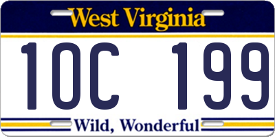 WV license plate 1OC199