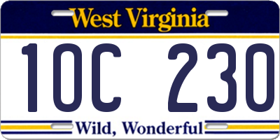 WV license plate 1OC230