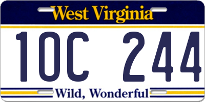 WV license plate 1OC244