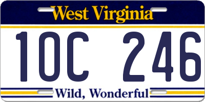 WV license plate 1OC246
