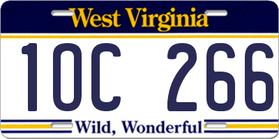 WV license plate 1OC266