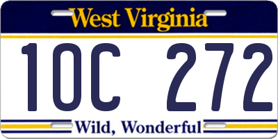 WV license plate 1OC272