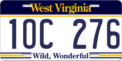 WV license plate 1OC276
