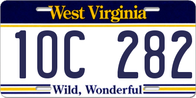 WV license plate 1OC282