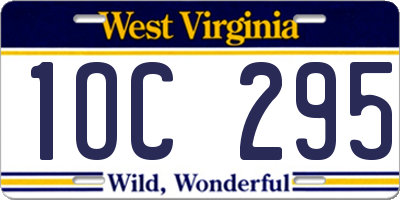 WV license plate 1OC295