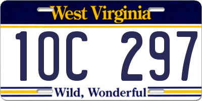 WV license plate 1OC297