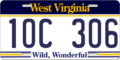WV license plate 1OC306