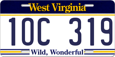 WV license plate 1OC319