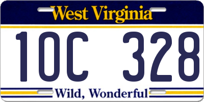 WV license plate 1OC328