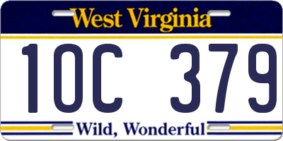 WV license plate 1OC379