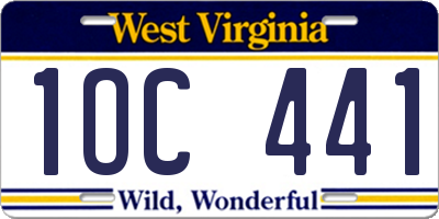 WV license plate 1OC441