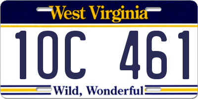 WV license plate 1OC461