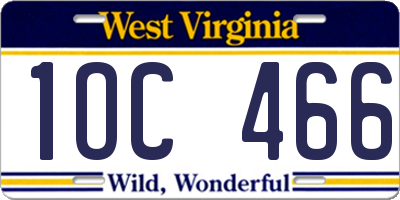 WV license plate 1OC466
