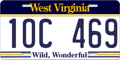 WV license plate 1OC469