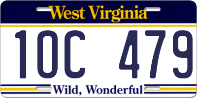 WV license plate 1OC479