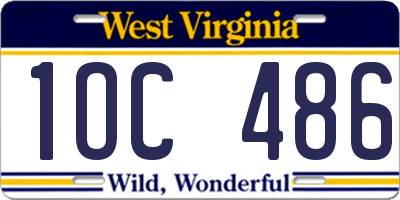WV license plate 1OC486