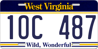 WV license plate 1OC487