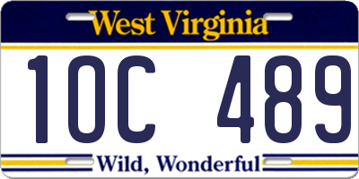 WV license plate 1OC489