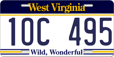 WV license plate 1OC495