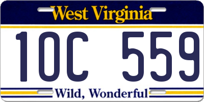 WV license plate 1OC559