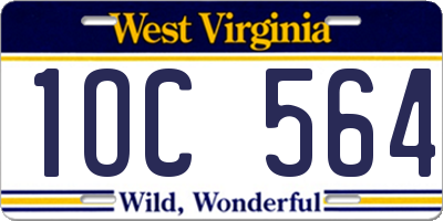 WV license plate 1OC564