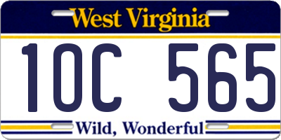 WV license plate 1OC565