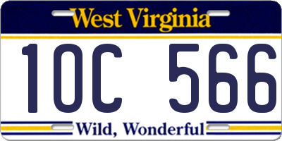 WV license plate 1OC566