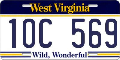 WV license plate 1OC569