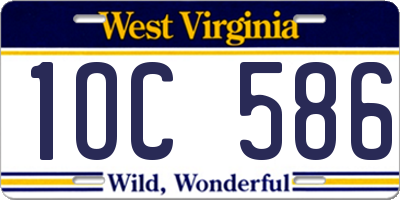 WV license plate 1OC586