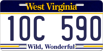 WV license plate 1OC590