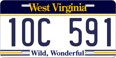 WV license plate 1OC591